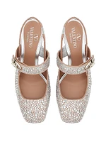 Mary Jane VLogo Locker Slingback Pumps with 60MM Crystals