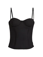 Exposed Seam Wool-Blend Bustier