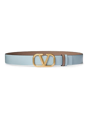 Reversible VLogo Signature Belt Glossy Calfskin 30mm