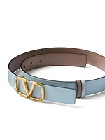 Reversible VLogo Signature Belt Glossy Calfskin 30mm