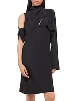 Draped Scarf Silk Dress