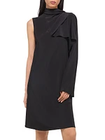 Draped Scarf Silk Dress