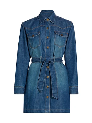 Starling Belted Denim Minidress