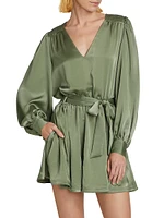 Montana Satin Tie-Waist Minidress