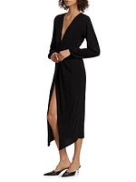 Sutton Twist-Front Jersey Midi-Dress