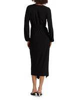 Sutton Twist-Front Jersey Midi-Dress