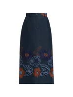 Layan Floral Embroidered Midi-Skirt