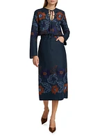 Layan Floral Embroidered Midi-Skirt