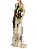 Mabel Watercolor Blouson Gown