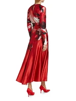 Kiera Silk Long-Sleeve Maxi Dress