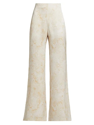 Palermo Watercolor Wide-Leg Pants