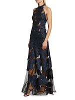 Mab Embroidered Mesh Gown