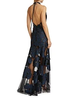 Mab Embroidered Mesh Gown