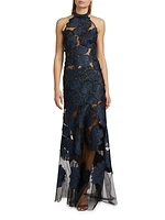 Mab Embroidered Mesh Gown