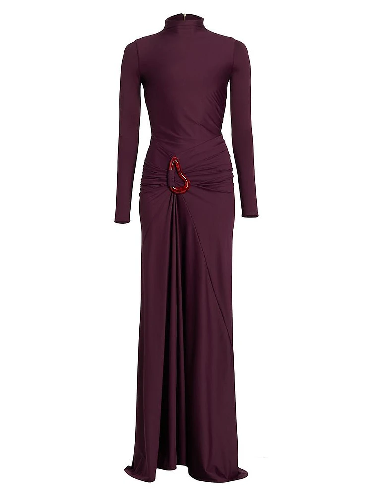 Lena Jersey Long-Sleeve Gown