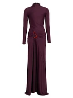 Lena Jersey Long-Sleeve Gown