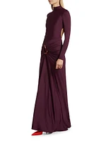 Lena Jersey Long-Sleeve Gown