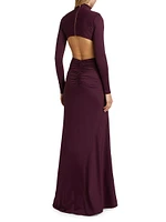 Lena Jersey Long-Sleeve Gown