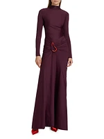 Lena Jersey Long-Sleeve Gown