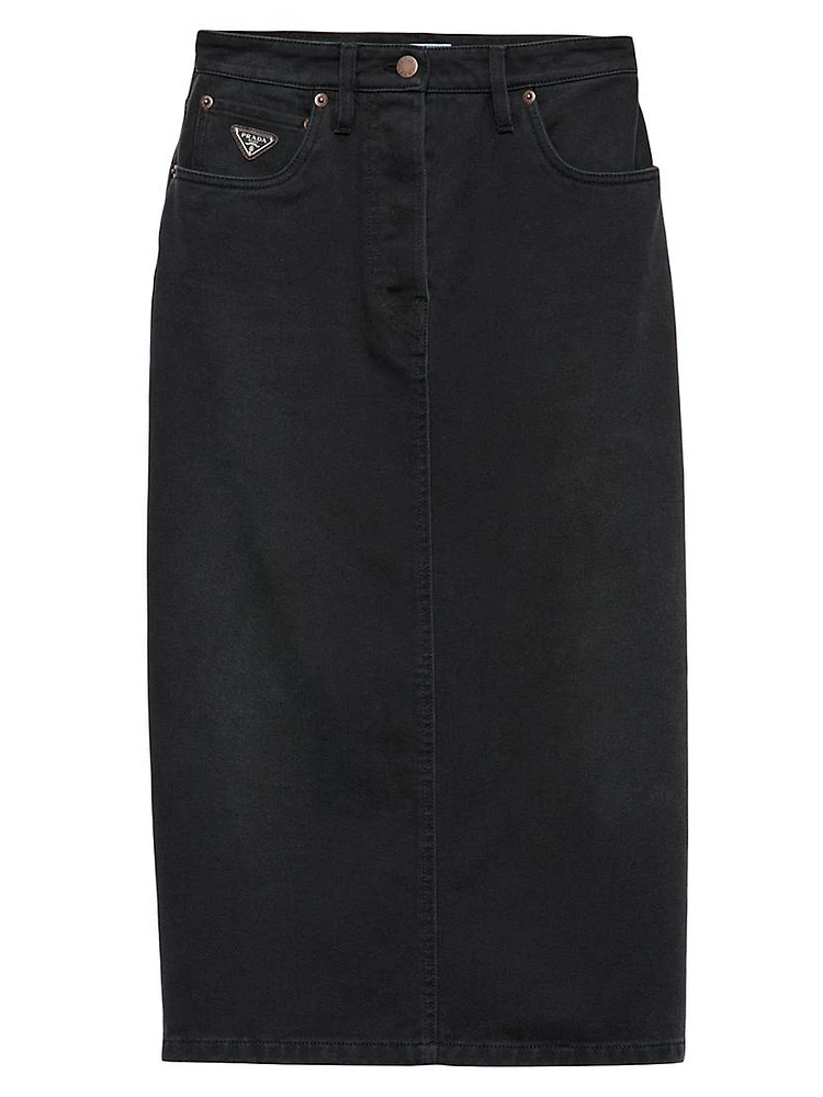 Denim Midi-Skirt