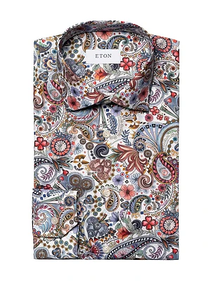 Contemporary-Fit Paisley Shirt