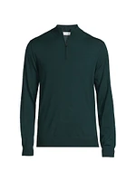 Fine-Knit Wool Quarter-Zip Sweater