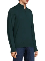 Fine-Knit Wool Quarter-Zip Sweater