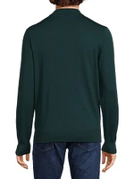 Fine-Knit Wool Quarter-Zip Sweater