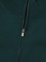 Fine-Knit Wool Quarter-Zip Sweater