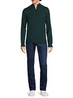 Fine-Knit Wool Quarter-Zip Sweater