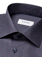 Contemporary-Fit Micro-Paisley Cotton Shirt