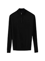 Fine-Knit Wool Quarter-Zip Sweater