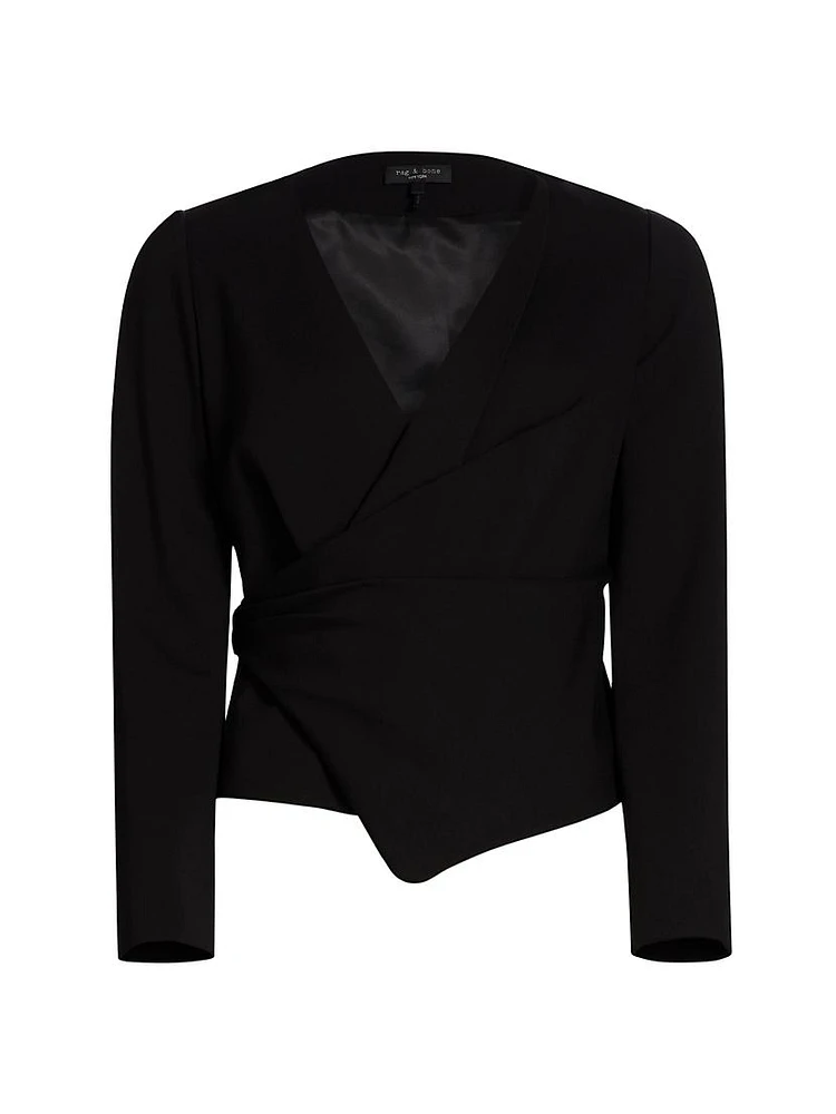 Irina Long-Sleeve Wrap Top