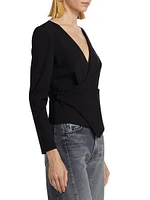 Irina Long-Sleeve Wrap Top