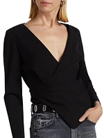 Irina Long-Sleeve Wrap Top