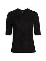 Tina Wool Short-Sleeve Sweater