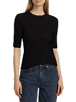 Tina Wool Short-Sleeve Sweater