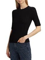 Tina Wool Short-Sleeve Sweater