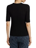 Tina Wool Short-Sleeve Sweater