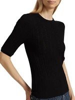 Tina Wool Short-Sleeve Sweater