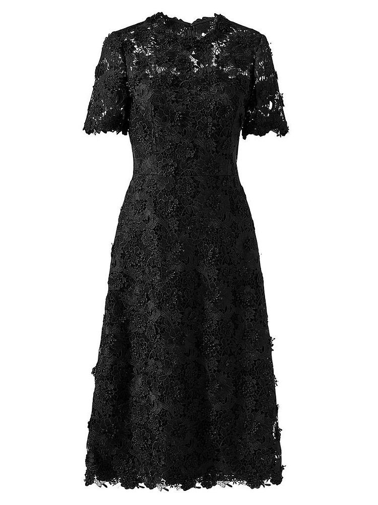 Lace A-Line Midi-Dress