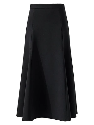 Wool-Blend A-Line Midi-Skirt