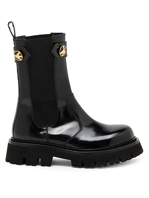 Peace Button 40MM Leather Boots