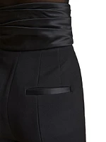 Lenro Ruched High-Waist Straight-Leg Pants