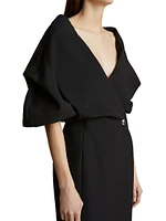 Truman Shawl-Collar Maxi Wrap Dress