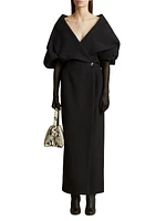 Truman Shawl-Collar Maxi Wrap Dress