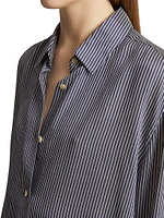 Argo Pinstriped Silk Long-Sleeve Shirt