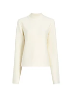 Calliope Wool-Blend Mock-Turtleneck Top