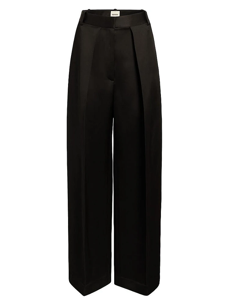 Marinta Pleated Straight-Leg Pants