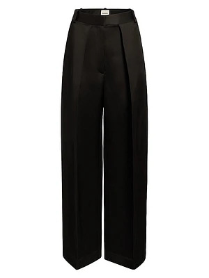 Marinta Pleated Straight-Leg Pants